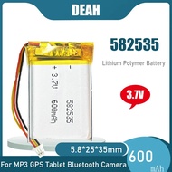 1-2PCS 582535 602535 3.7V 600mAh  Rechargeable Lithium Polymer Battery For MP3 MP4 GPS Smart Watch B