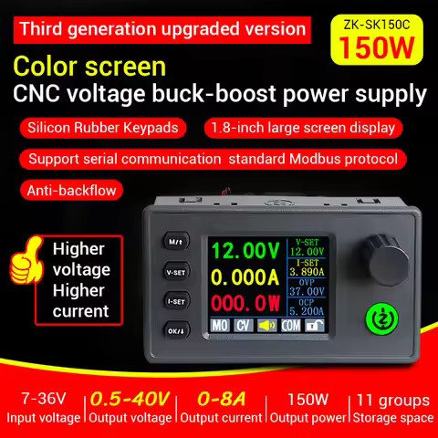 SK150C 1.8 Inch Color Screen CNC Lifting Voltage DC Adjustable Regulated Power Supply Module DC 7-36