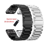 20 22 26mm Solid Full Stainless Steel Band For Garmin Fenix5 Forerunner 935 Fenix 3 5X 6 6X 7 7S 7X Replacement Wristbands Quick Release Straps