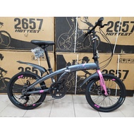 SHIMANO Folding Bikes Asogo 7 Speed 20" Disc Brake Ready Stock With Free Gift Basikal Lipat 20 Inch