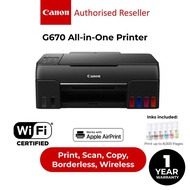 CANON Pixma G670 Easy Refillable All-In-One Wireless Photo Printer (Print, Scan, Copy, Wireless)