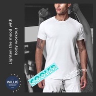 冰絲Cool touch💦fast dry快乾歐美短袖瑜伽跑步運動健身汗衫男Man yoga workout running  lightweight gym sports short sleeve 