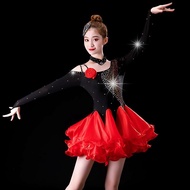 ใหม่สุภาพสตรี Rumba Dance Outfit สไตล์ Micro-Beautiful กระพือสําหรับการแข่งขันและการแสดงเต้นรําละติน