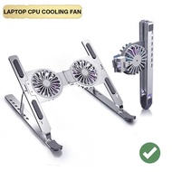 C9 Portable Foldable 16 RGB LED Light Fan Cooler Controllable Adjustable Aluminum Laptop Stand 10-18 inch Laptop Tablet Cooling Pad