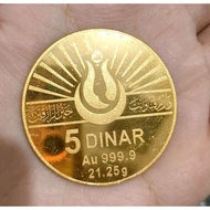 REPLIKA 5 Dinar Replica - 2 mm Gold Mirror Acrylic