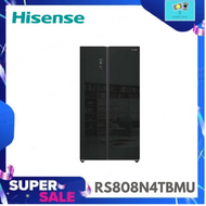 HISENSE ตู้เย็น Side by Side 21.5 คิว Inverter (สี Mirror Black Glass) รุ่น RS808N4TBMU