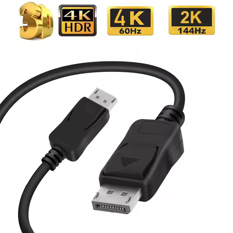 144Hz DisplayPort Cable 1.2 Display-Port Monitor Cable 4K 60Hz DisplayPort Male to Male cable for PC