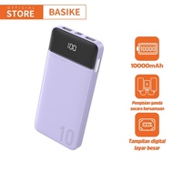 powerbank 20000 mah fast charging dual usb led 10000 mah basike - 20000mah