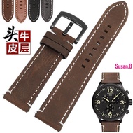 ~~ Genuine Leather Watch Strap Suitable for Tissot Speedy Langqin Replica Series Tissot Biwan Handmade Frosted Cowhide Strap Y