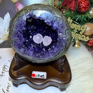 Super Beautiful Colorful Agate Edge Top Uruguay Amethyst Cave ESPa+1.92kg ️ Exquisite Cute Personal Use Gifts Two Affordable Mouth Round Hole Deep Emperor Purple Gathering Popularity And Fortune