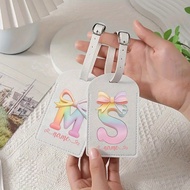 Personalized bow letter luggage tag, customized name boarding pass, small gift