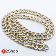 s2shop สร้อยคอสแตนเลสแท้ สร้อยคอพระ ลายห่วงแบน ห้อยพระได้ 1 องค์ ขนาดกว้าง 10 มม.ความยาว 16 18 20 22