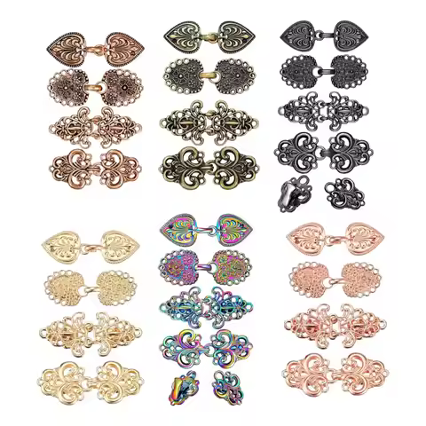 4 Pieces Sweater Shawl Clips Hollowed Decorative Medieval Portable Brooch Cloak Clasps for Dresses S