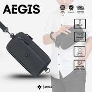 ATRAX - Aegis Hand Bag Waterproof Black Casual Clutch Bag for Men Wanita