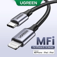 UGREEN MFI PD 20W Charger USB C Type-C to Lightning Cable Nylon Braided Fast Charger Data Sync Compatible for iPhone 14 13 Pro Max iPhone 14 Plus iPhone 12 11 Pro Max iPad Pro 10.5 /12.9