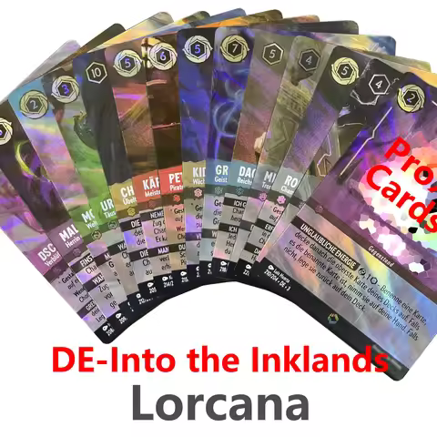 Lorcana Cards 3-D TCG Game Cards Foil Into the Inklands Enchanted Proxy Rise of the Floodborn German