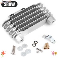 CACTU Universal Oil Cooler, Aluminum 65ml Original Oil Cooler, Durable 5 Row Motorcycle Engine Radia