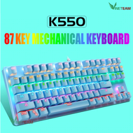 Bàn Phím Cơ Máy Tính Crack K550 Led đổi màu 10 Chế Độ Khác NhauBlue Switch Chơi Game Dùng Văn Phòng