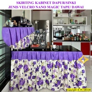 Langsir Skirting Kabinet Dapur Meja Pejabat Dawai Kitchen Cabinet Curtain Table Top Cupboard Shelf Sink Cover