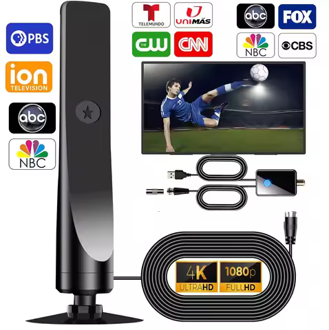 TV Digital Antenna with Signal Booster HD Antenna Support 4K 1080P VHF/UHF TV Antenna 25DB 500 Miles