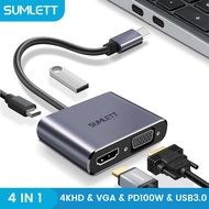 USB CถึงตัวแปลงVGA HDMI,4-In-1 Type C Hubพร้อม4K HDMI,1080P VGA,USB 3.0, 87W USB C PD Charge,thunderbolt 3 Multiportอะแดปเตอร์สำหรับMacBook Pro 2019/2018/2017,Nintendo Switch,Galaxy S10/S9/Note9/8,Hua Wei Mate10/20/P20/P30,XPS13ฯลฯ
