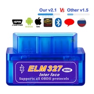 Bluetooth OBD2วินิจฉัยรถสแกนเนอร์ ELM327บลูทูธV2.1 OBD2รถยนต์ไร้สายวินิจฉัยรถเครื่องสแกนเนอร์OBDเป็น