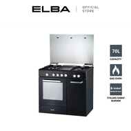 ELBA Gas Cooker with Gas Oven EGC-C9703G(BK) / EGC-C9704G(BK) - Safety Valve - Black (70L)
