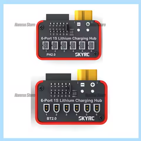 SkyRC OSH 6-Port PH2.0 / BT2.0 1S LiPo LiFe Li-ion LiHV Battery Charging Hub Adapter Plate Support B