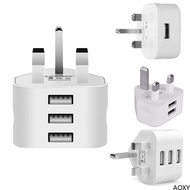 YQi 3-Pin Smart UK Plug 5V 3.1A USB Travel Adapter With USB Ports 1A 2A 3A Wall Charger Plug Power Charger Plug Adapter Fast Charger Adapter For Travelling【AOXY】