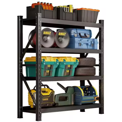 4800LBS Heavy Duty Metal Shelving Unit 4 Tier Adjustable Garage Storage Rack Industrial Warehouse Ba