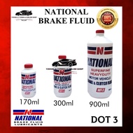 NATIONAL BRAKE & CLUTCH FLUID DOT 3 170ML
