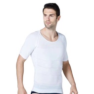 สต๊อกพร้อมส่ง) Mens Slim Fit Seamless Compression Shirt Tummy Control Slim Fit Shapewear
