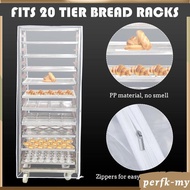[PerfkMY] Zippered PVC Bun Pan Rack Cover Lightweight Dish Dryer Rack Shelf Rack for Bakery Plate Ra