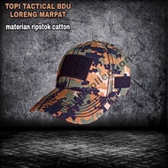 TOPI TACTICAL BDU LORENG MARPAT/TOPI VELCRO ARMY