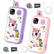 Kids Daily Play Toy Smartphone 2.4 Inch Touch Control Dual Camera Game Entertainment Music Playback 