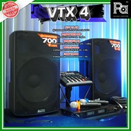 ชุดเครื่องเสียง VTX - 4 PRO PLUS ไมโครโฟนไร้สายถือคู่ 1 ชุด ALTO TX415  Active Speaker 2 ใบ Lidge YM