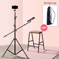 2.1M Professional Microphone Adjustable Tripod Swing Boom MIC Stand Portable Microphone Clip Holder 