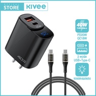 KIVEE Charger Set 3.0A ชุดหัวชาร์จพร้อมสายชาร์จ สำหรับ For L/Micro USB/Type C