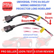 universal type H4 relay wiring harness for projector lens led HID headlamp
