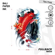 Bali Paper Ink TB054 Koi Tattoo Temporary Basic Full Back Temporary Tattoo - Back Tattoo