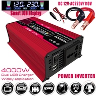Inverter 12v 110v Dc 12V To AC 220V / 110V Car Power Inverter 300W / 4000W Modified Wave Sine Solar Converter With Smart LCD Display Voltage And Dual USB Charger