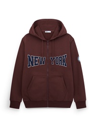 AIIZ (เอ ทู แซด) - AIIZ เสื้อฮู้ดผู้ชายแบบซิปผ้าเฟรนช์เทอร์รี่ย์ ลายกราฟิก AIIZ Men’s Varsity Graphi