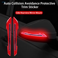  1 Pair Anti Collision Trim Sticker Side Rearview Mirror Mount Reflective Car Styling Auto Collision Avoidance Protective Strip Car Accessories