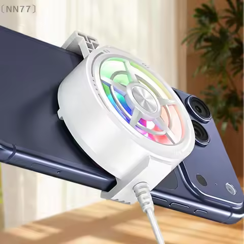 〔NN77〕Clip On Phone Cooler Fan Rgb Light Usb Powered Mobile Phone Radiator Fast Heat Dissipation For