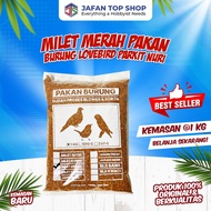 Milet Merah Bersih 1 KG Pakan Burung Love Bird Parkit Kenari Nuri KEMASAN PREMIUM