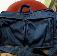 Porter Tokyo限量罕有舊版牛仔布2用背包--斜咩袋💢made in Japan 💢