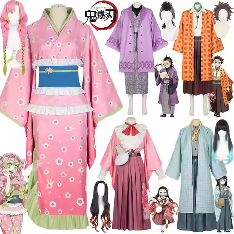 Anime Kimetsu No Yaiba Cosplay Costume Tokito Muichiro/Kanroji Mitsuri/Nezuko Kimono Slayer Outfit W