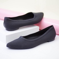 Rumahkaki - Sepatu Kerja Wanita Ballet Flat Shoes Karet Hiasan Pita dan Polos Porto BTS & BTS-1