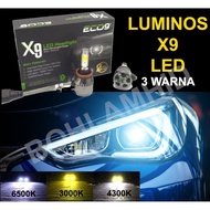 Car LED ECO9 X9 HB3 9005 30W 3-Color Headlamp Fog Lamp Bulb