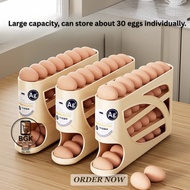 Auto Rolling Egg Storage Rack 30 Eggs Organizer Box Refrigerator Container Holder Kitchen Tray